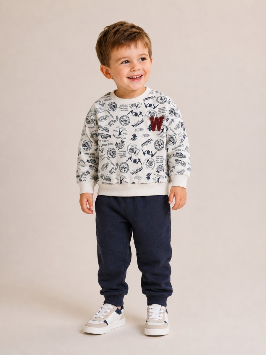 Boys All-Over Print Sweatshirt with Joggers Set
