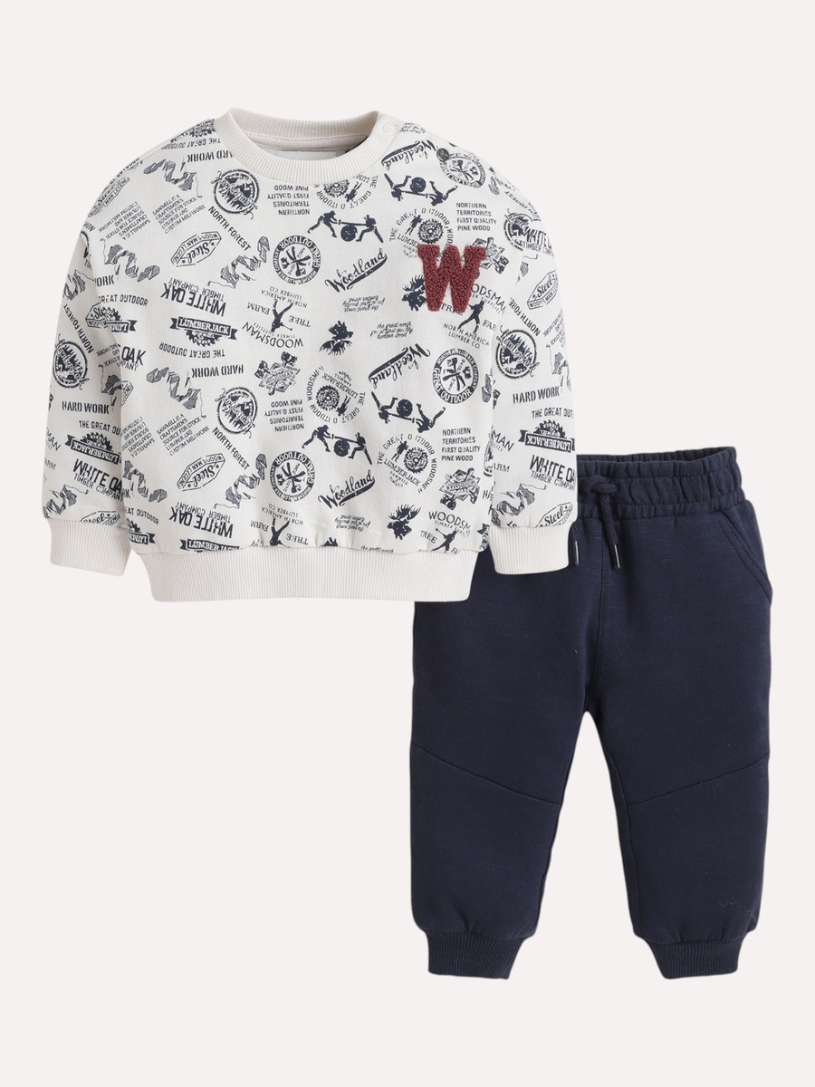 Boys All-Over Print Sweatshirt with Joggers Set