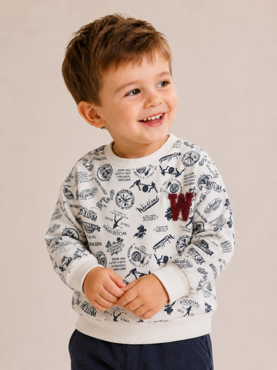 Boys All-Over Print Sweatshirt with Joggers Set