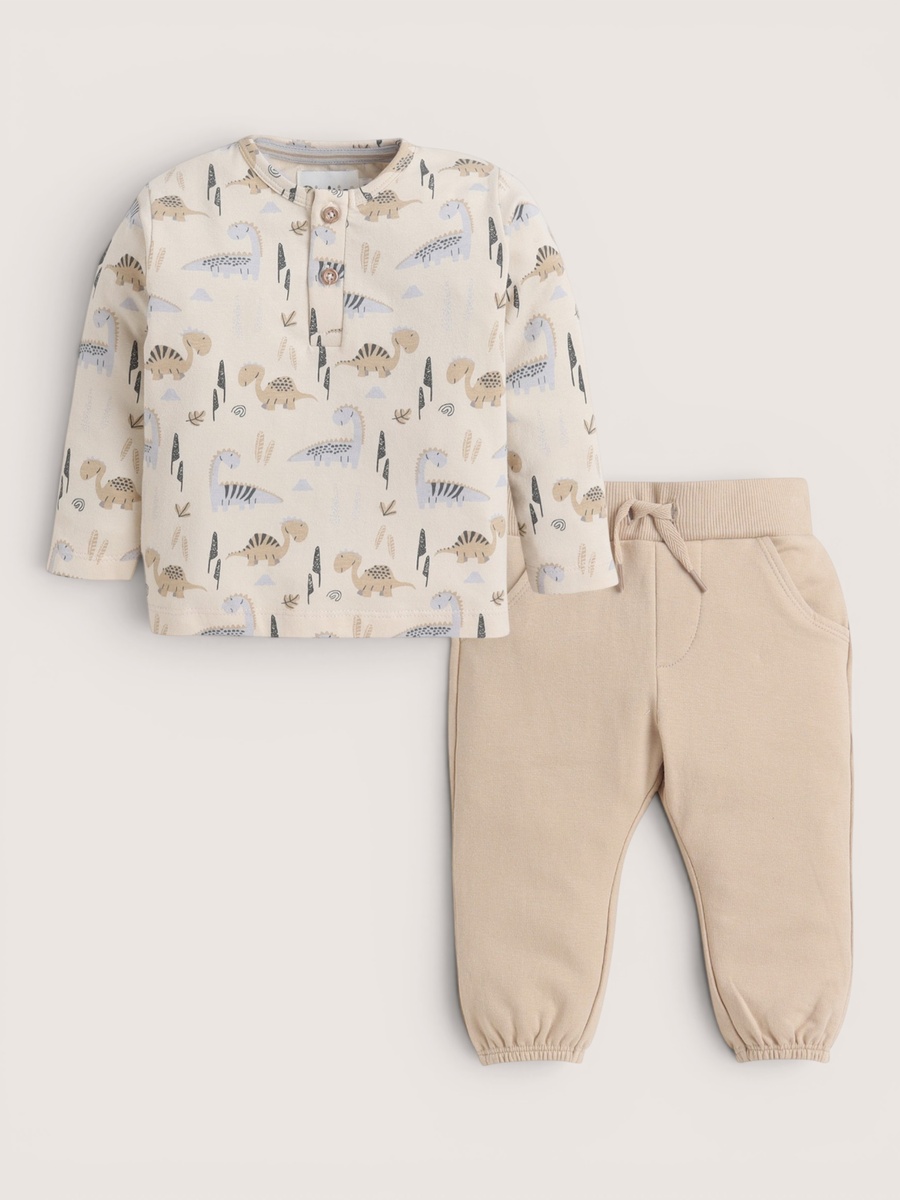 Boys Dinosaur Print Top and Joggers Set