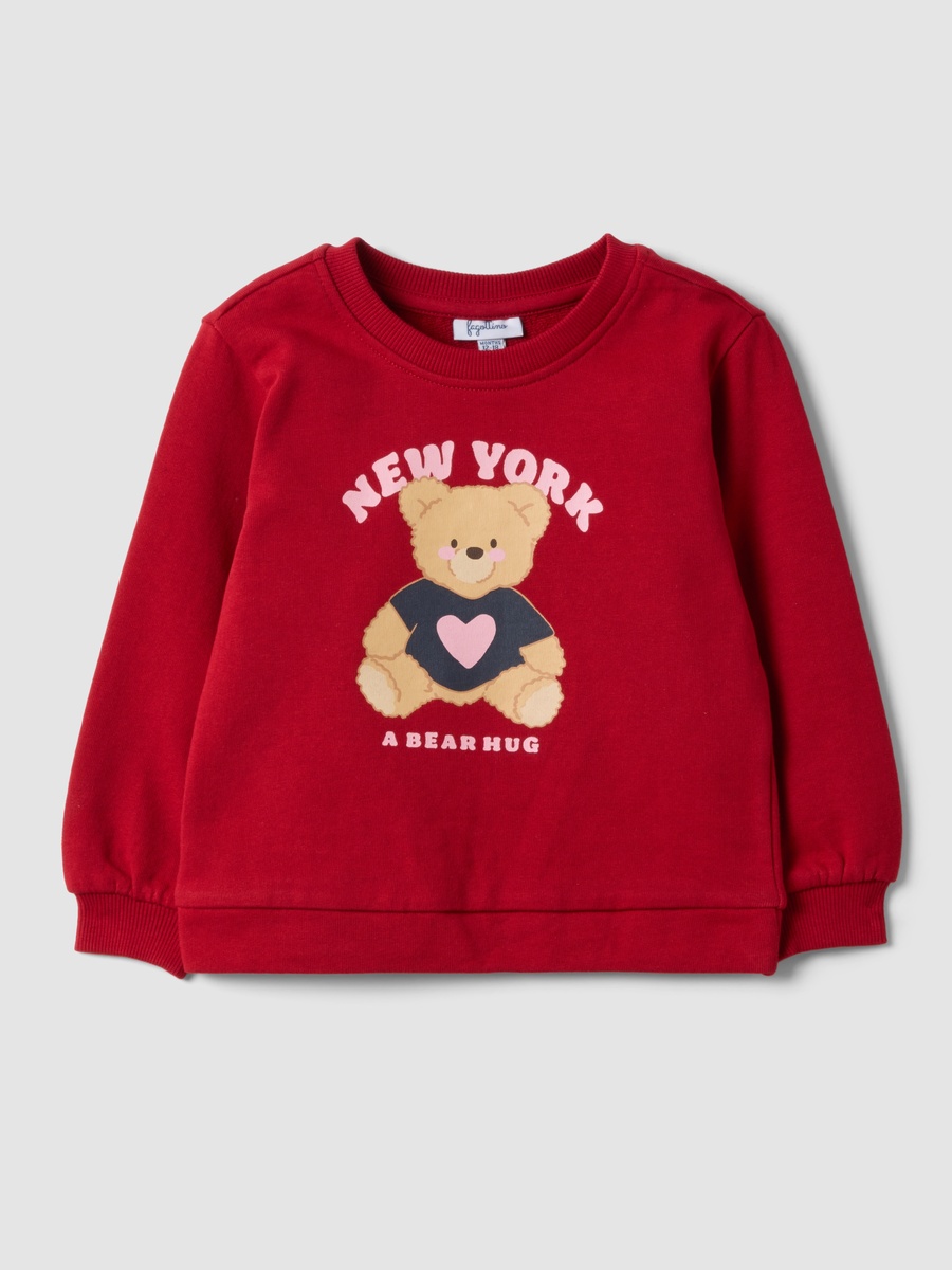 Baby Girls Pure Cotton Teddy Bear Print Sweatshirt