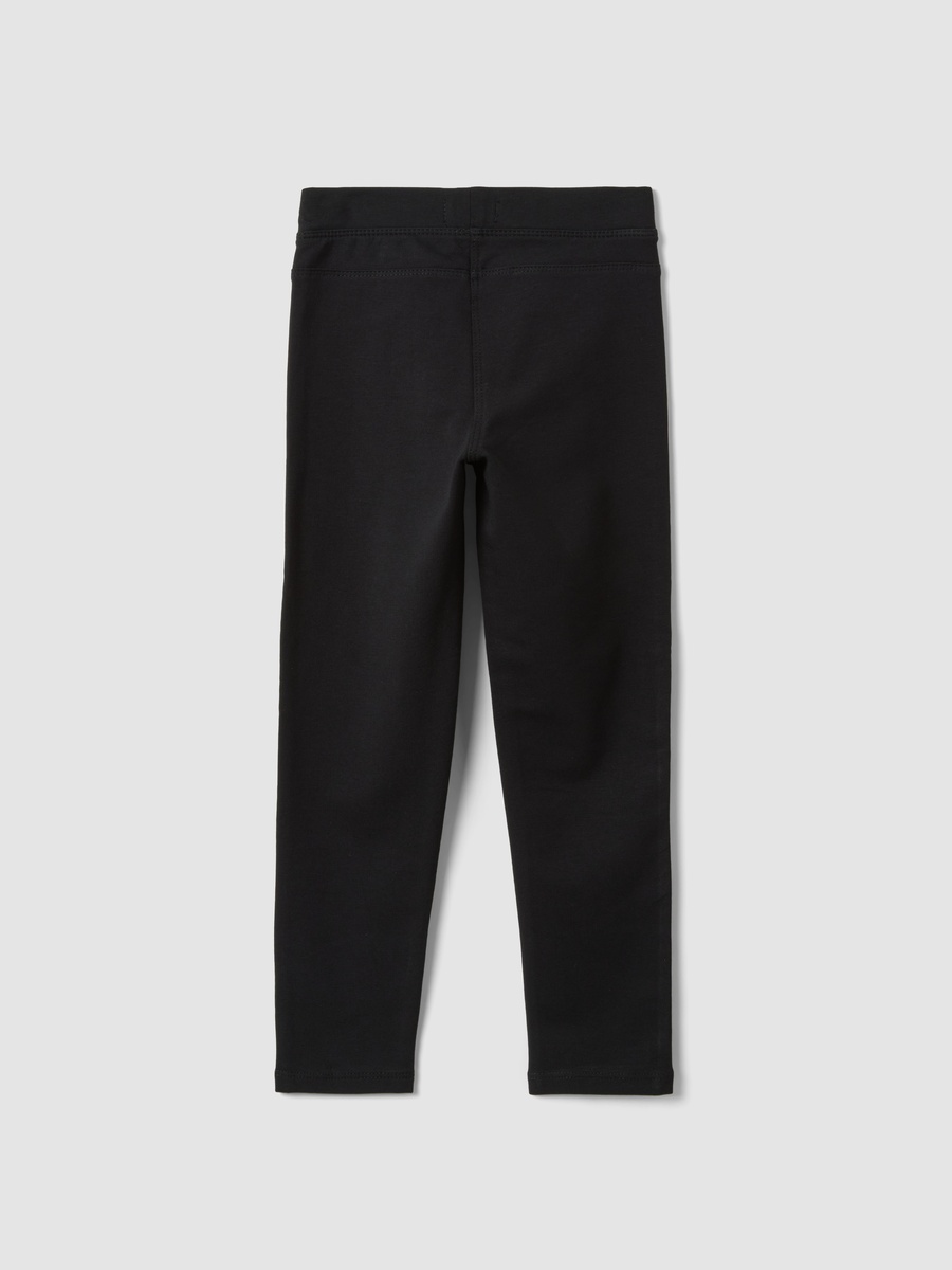 Girls Black Slim-Fit Stretch Organic Cotton Treggings
