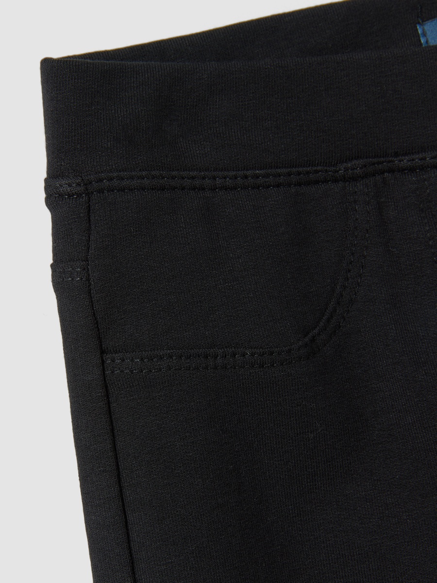 Girls Black Slim-Fit Stretch Organic Cotton Treggings