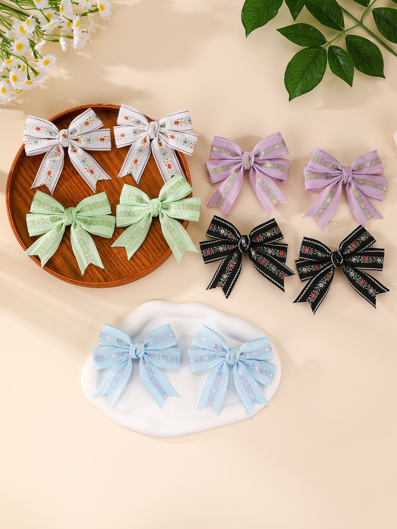 10-Piece Color Block Hair Accessories