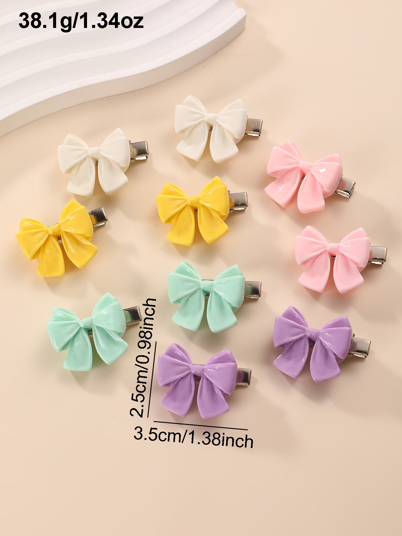 20-Piece Color Block Bow Hairpin Set