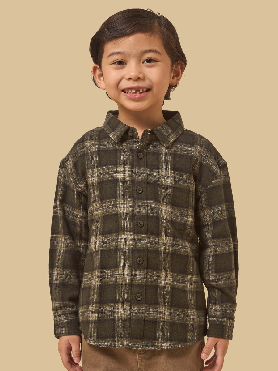 Checked Shirt and T-Shirt Set