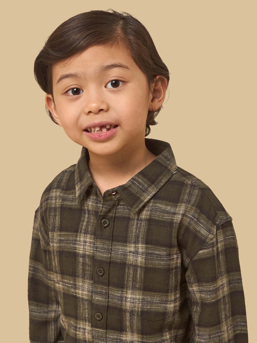 Checked Shirt and T-Shirt Set