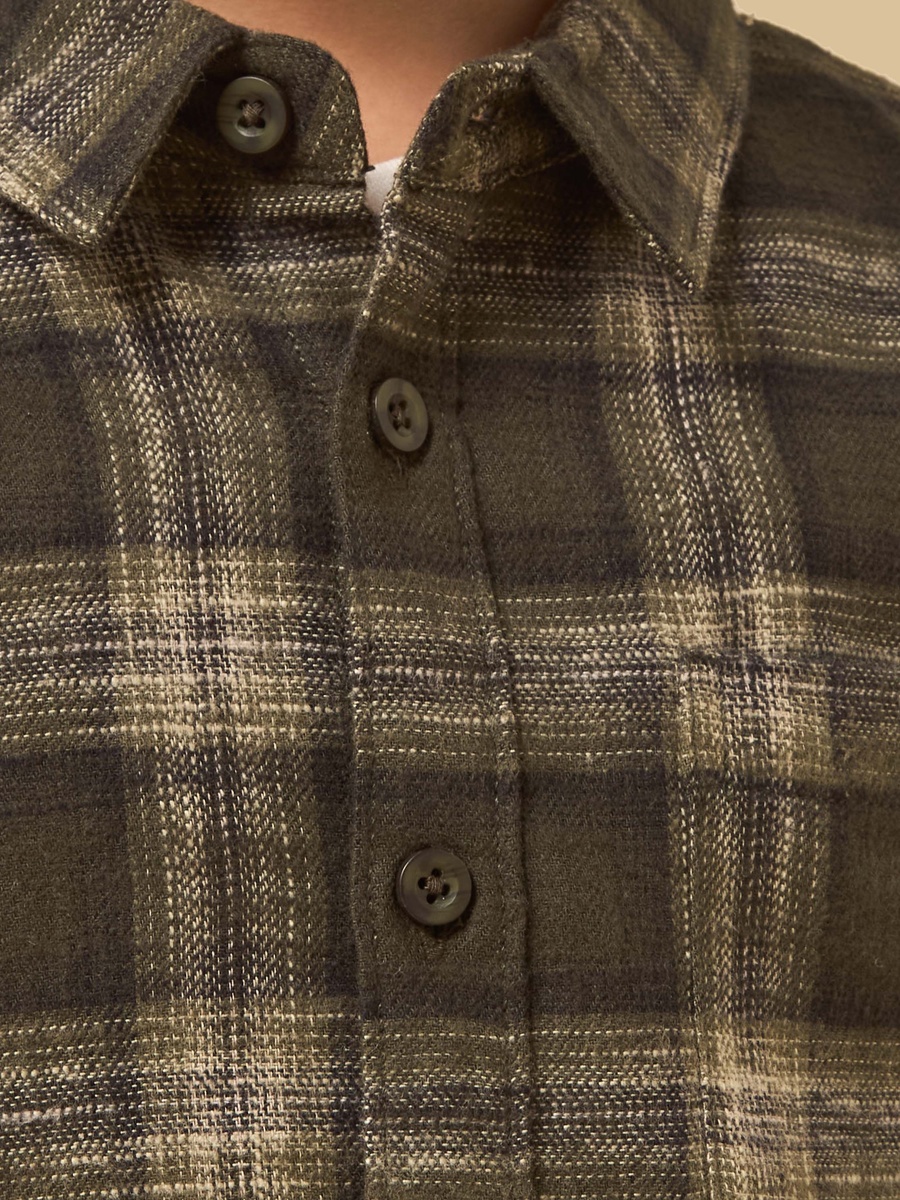 Checked Shirt and T-Shirt Set