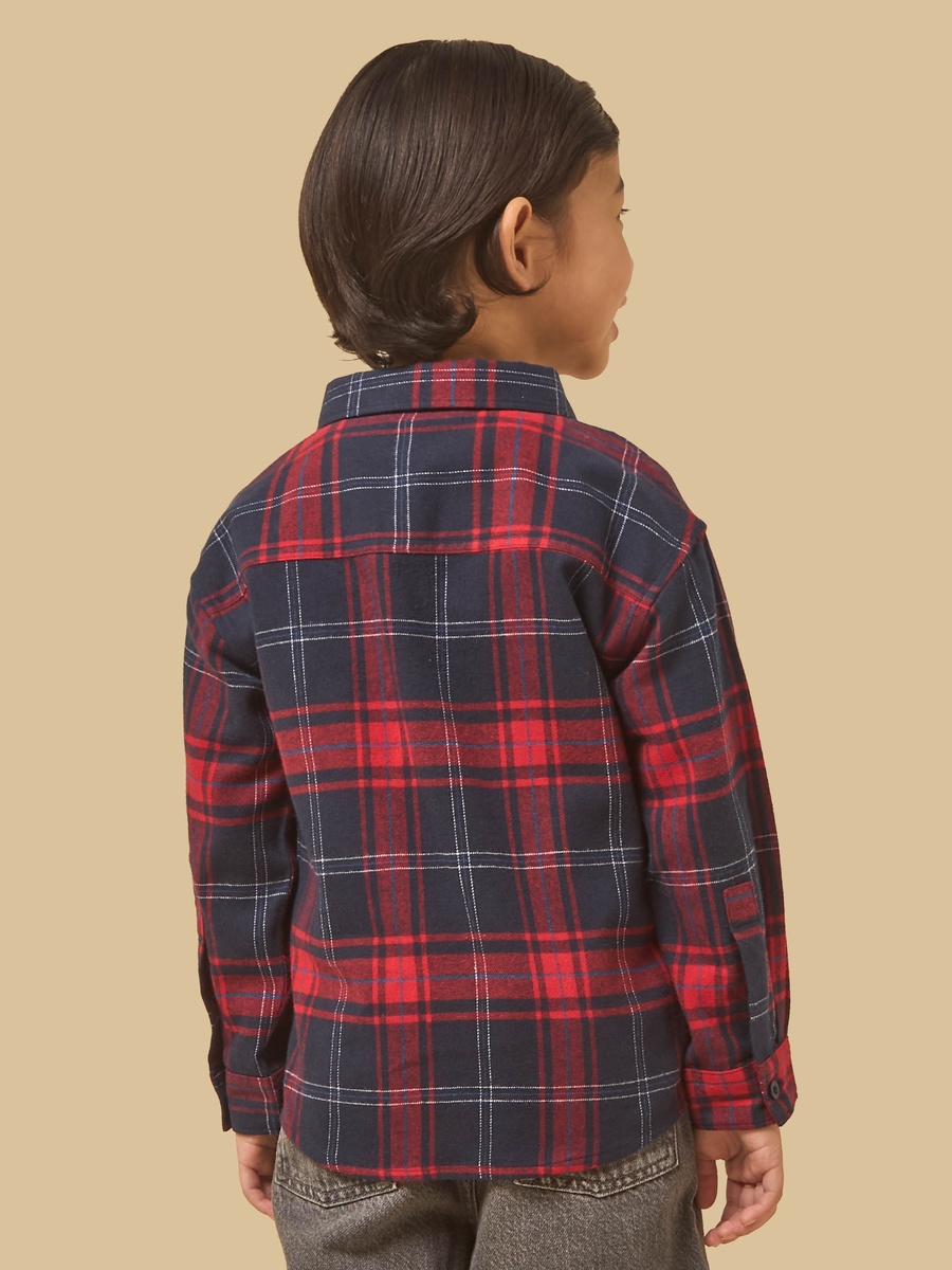 Checked Shirt and T-Shirt Set