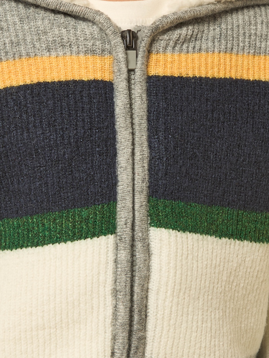 Striped Hooded Cardign