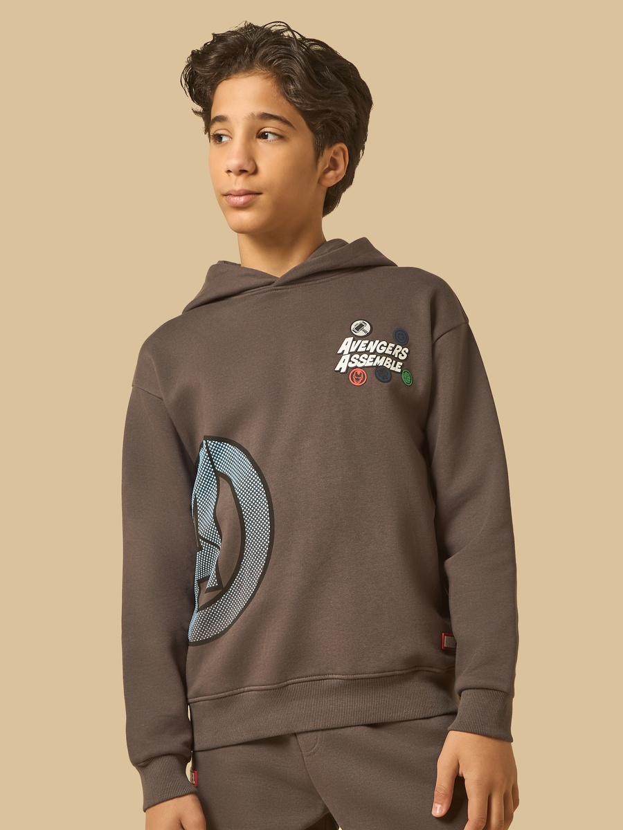 Avengers Print Hooded Sweatshirt