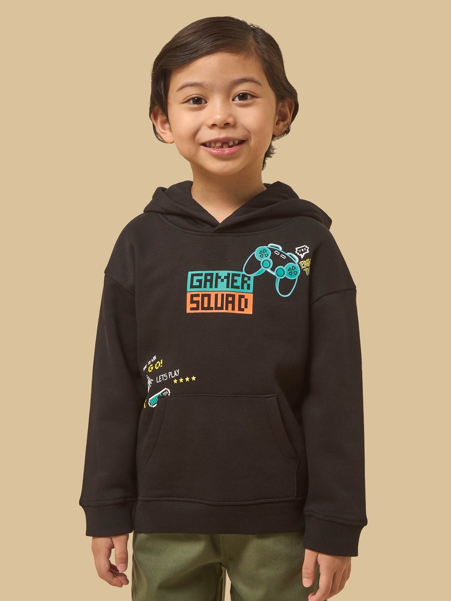 Gamer Print Hooded Sweatshirt