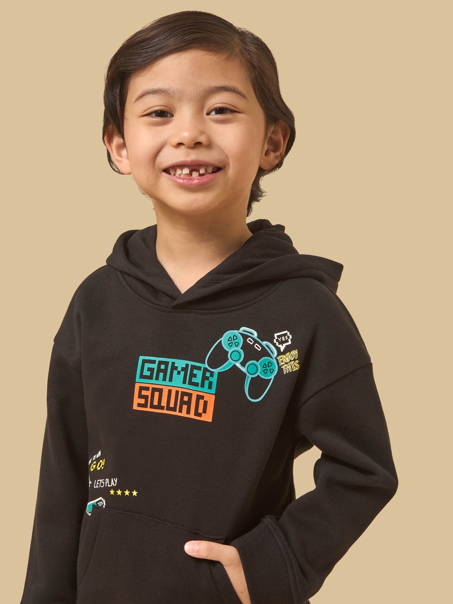 Gamer Print Hooded Sweatshirt