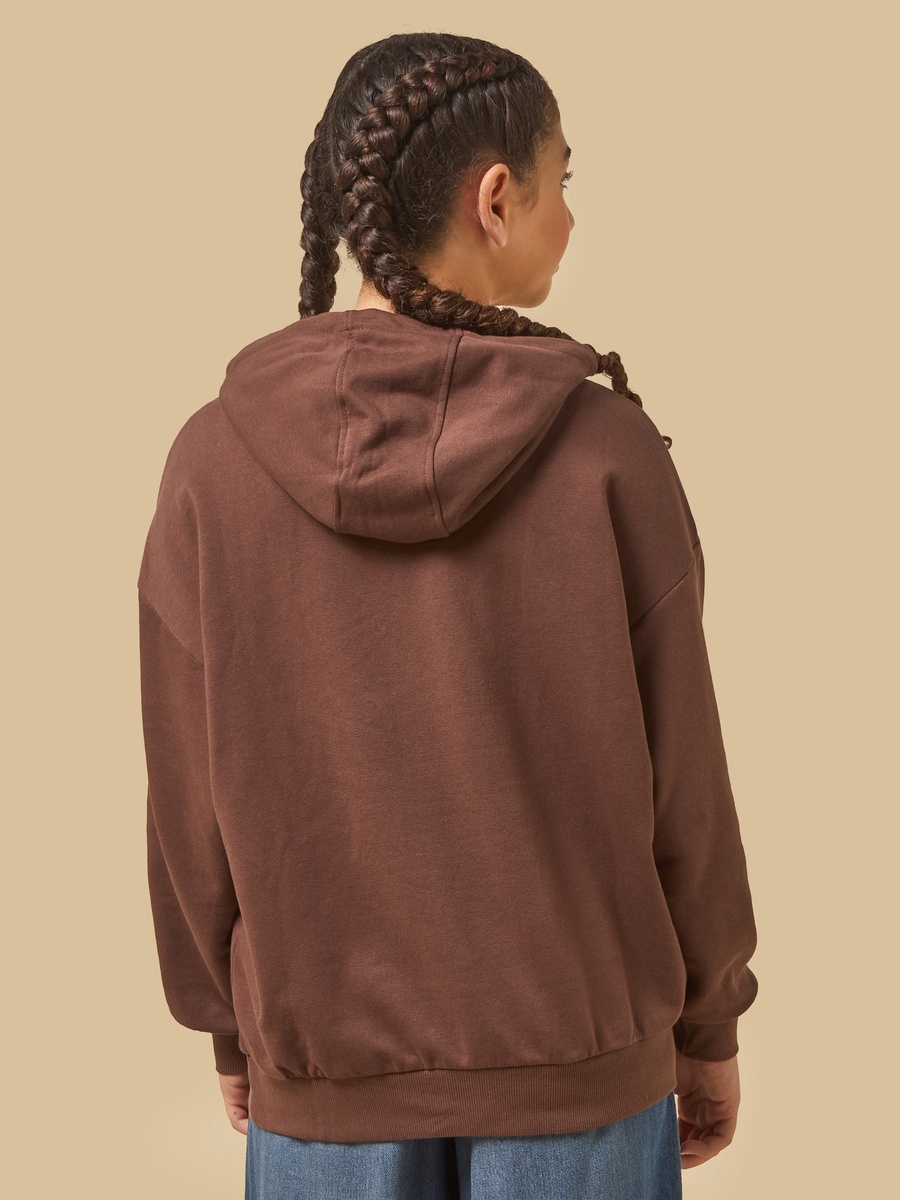 Slogan Print Oversized Hooded Sweatshirt