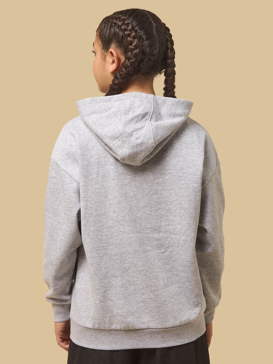 Slogan Print Oversized Hooded Sweatshirt