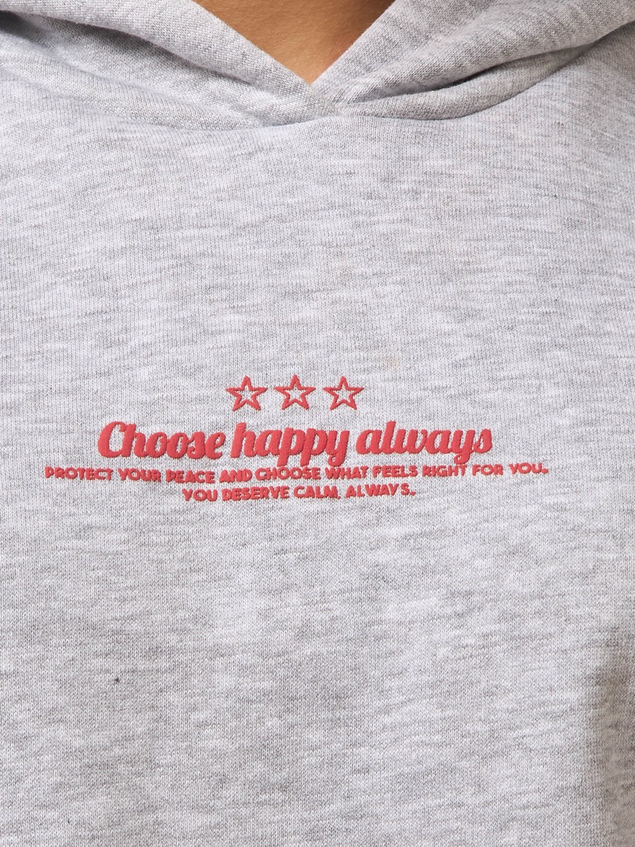 Slogan Print Oversized Hooded Sweatshirt