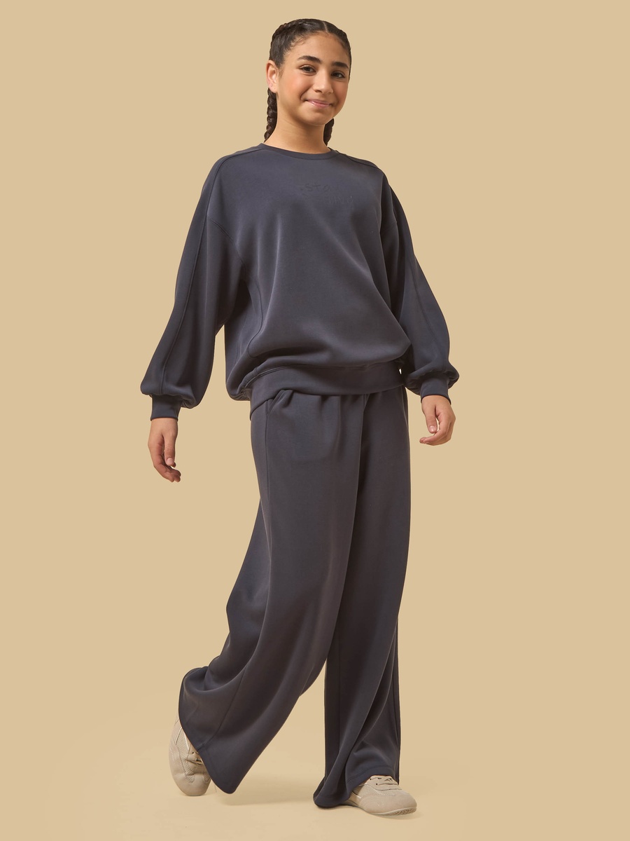 Slogan Print Modal Oversized Sweatshirt