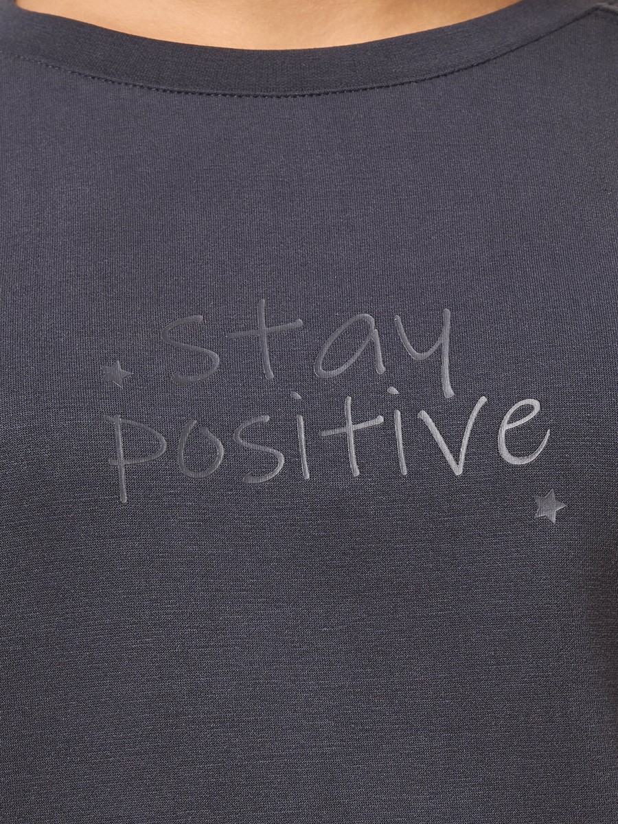 Slogan Print Modal Oversized Sweatshirt