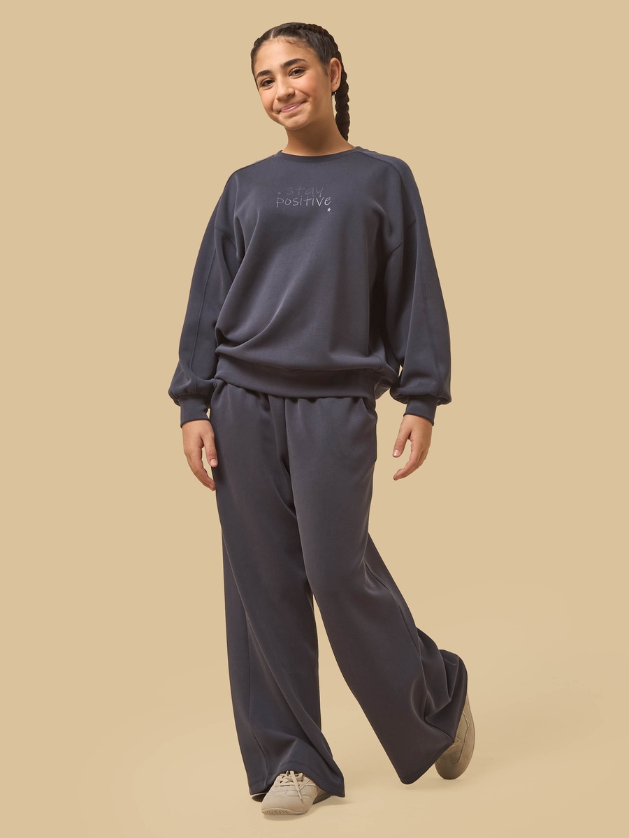 Slogan Print Modal Oversized Sweatshirt