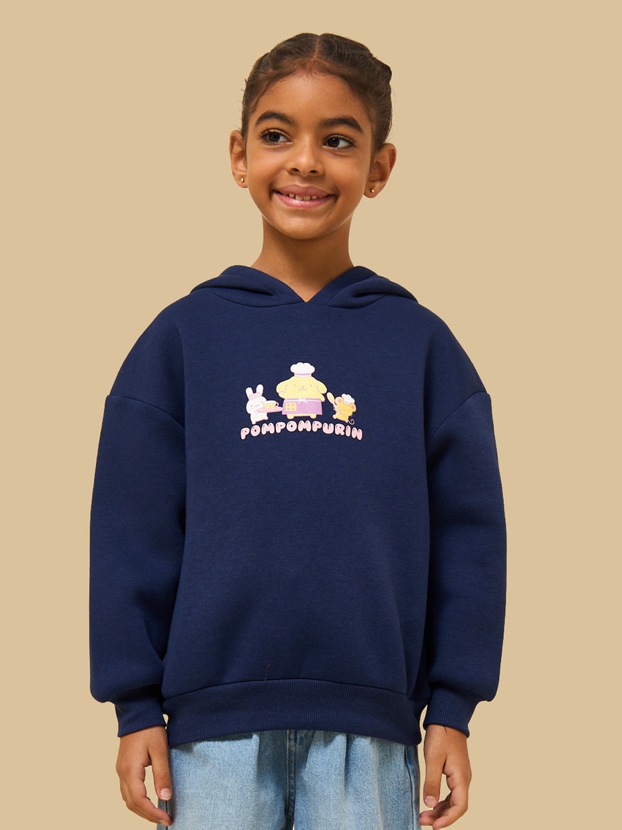 Pompompurin Print Oversized Hooded Sweatshirt
