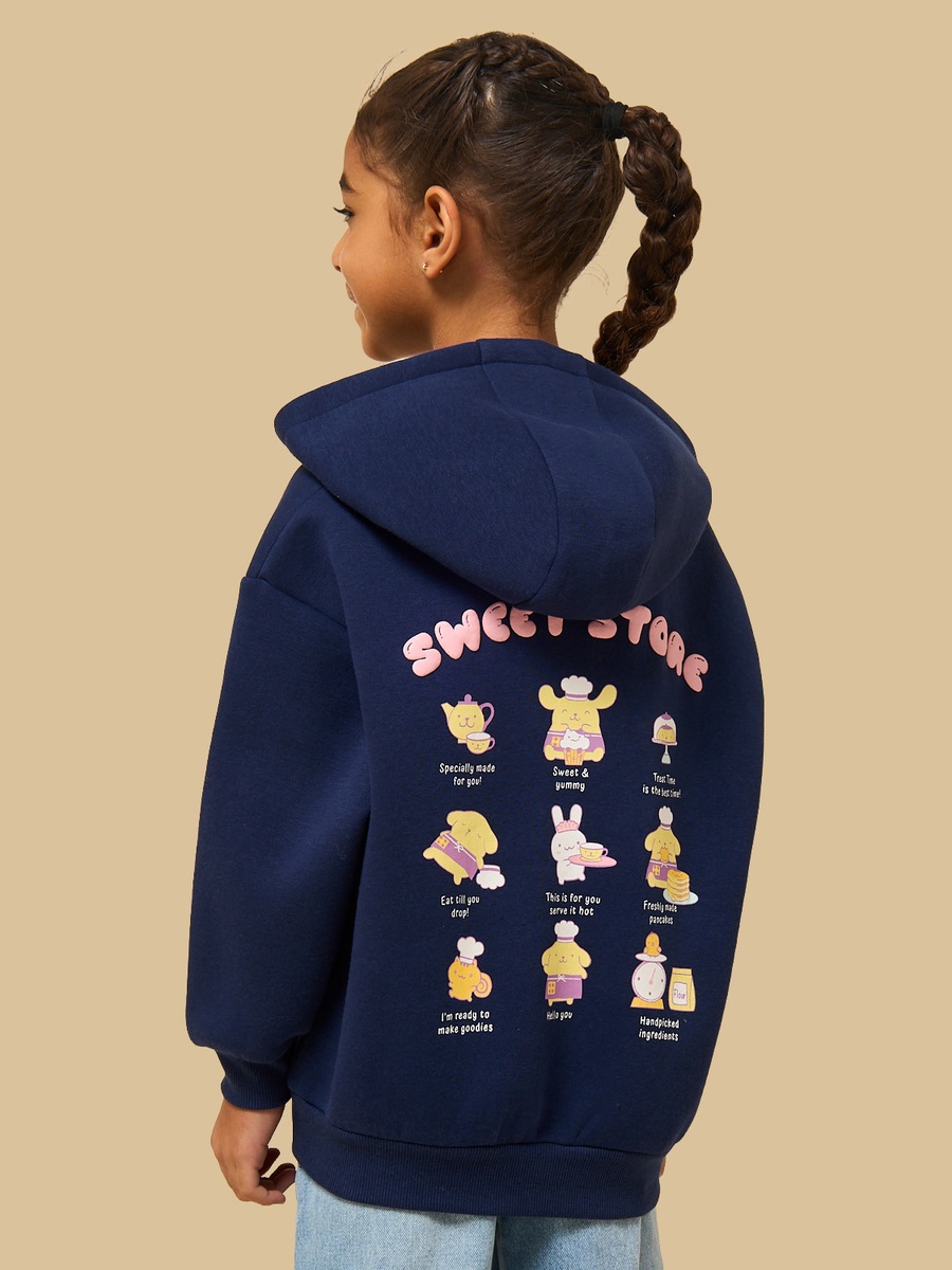 Pompompurin Print Oversized Hooded Sweatshirt