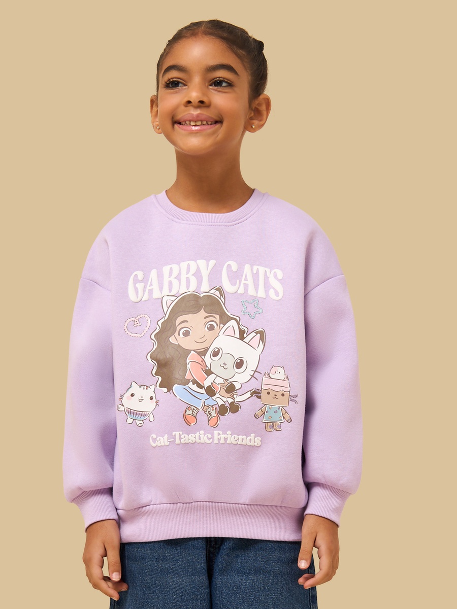 Gabbys Cats Print Oversized Sweatshirt
