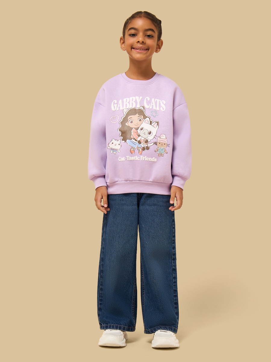 Gabbys Cats Print Oversized Sweatshirt