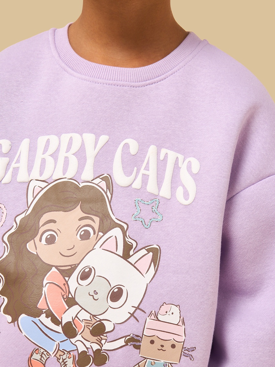 Gabbys Cats Print Oversized Sweatshirt