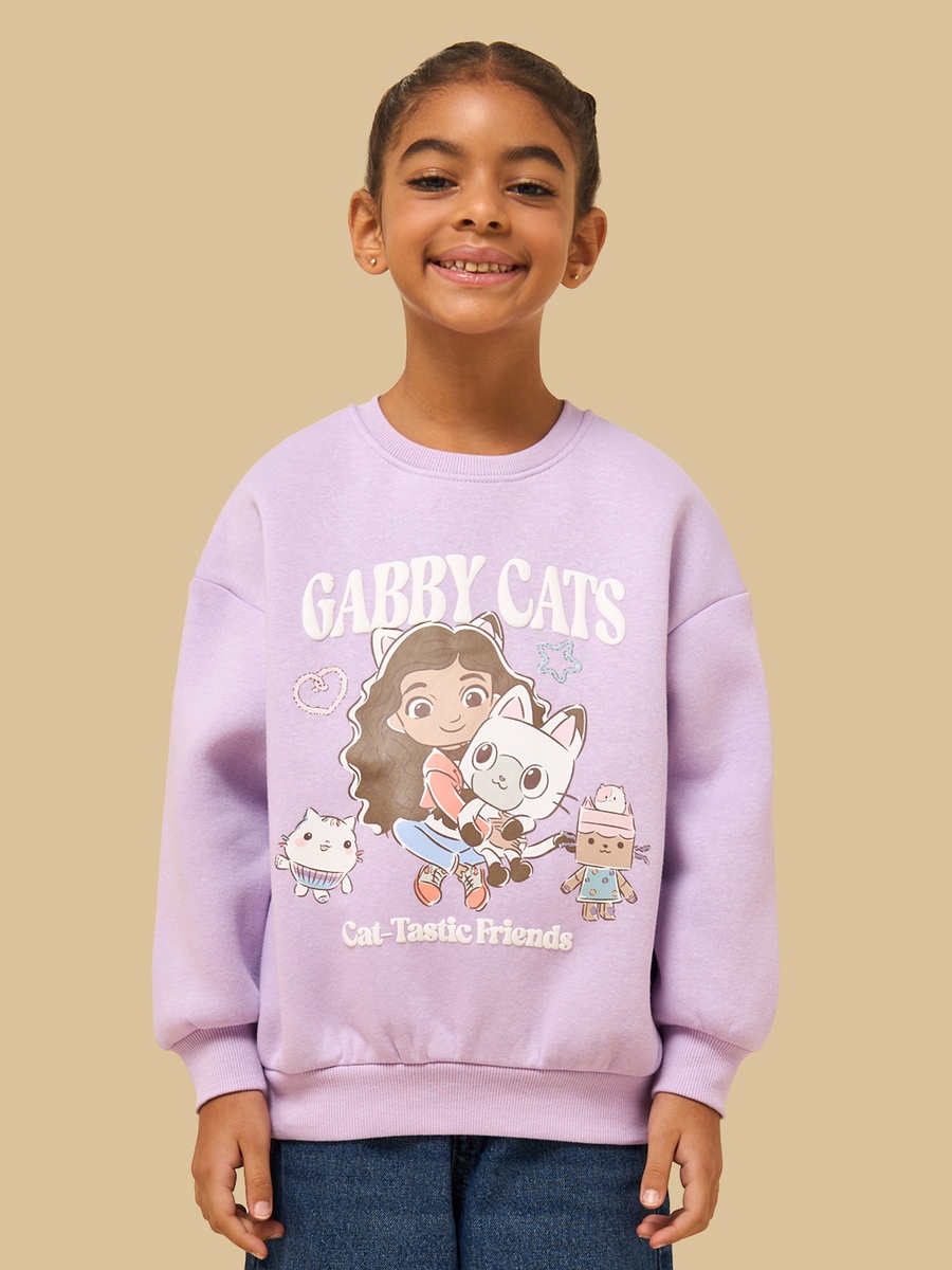 Gabbys Cats Print Oversized Sweatshirt
