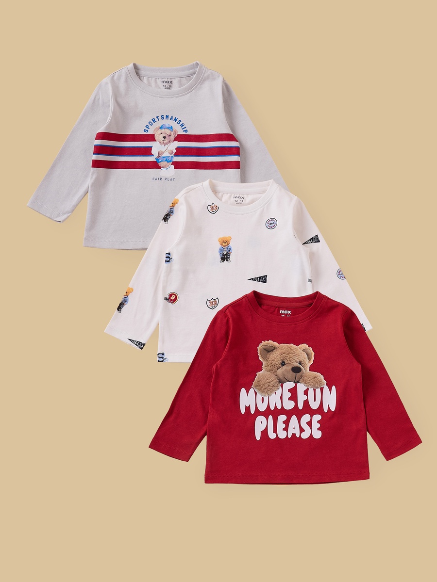 Pack of 3 - Bear Print T-Shirt