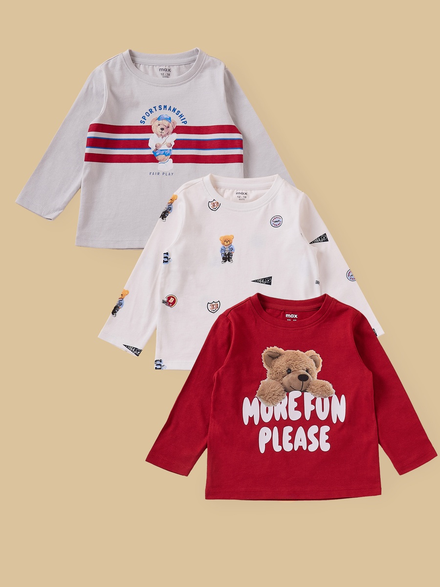 Pack of 3 - Bear Print T-Shirt