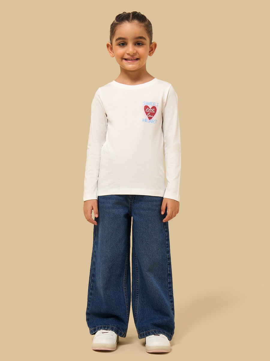 Heart Print Cotton T-Shirt
