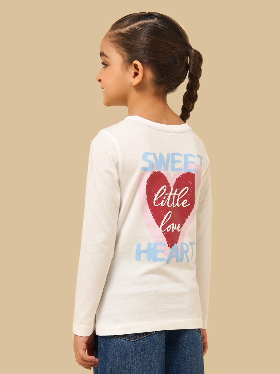 Heart Print Cotton T-Shirt