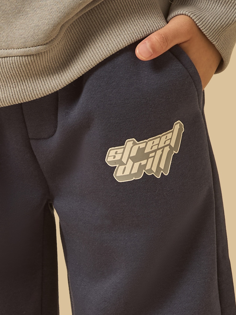 Bear Print Sweatshirt and Joggers Set