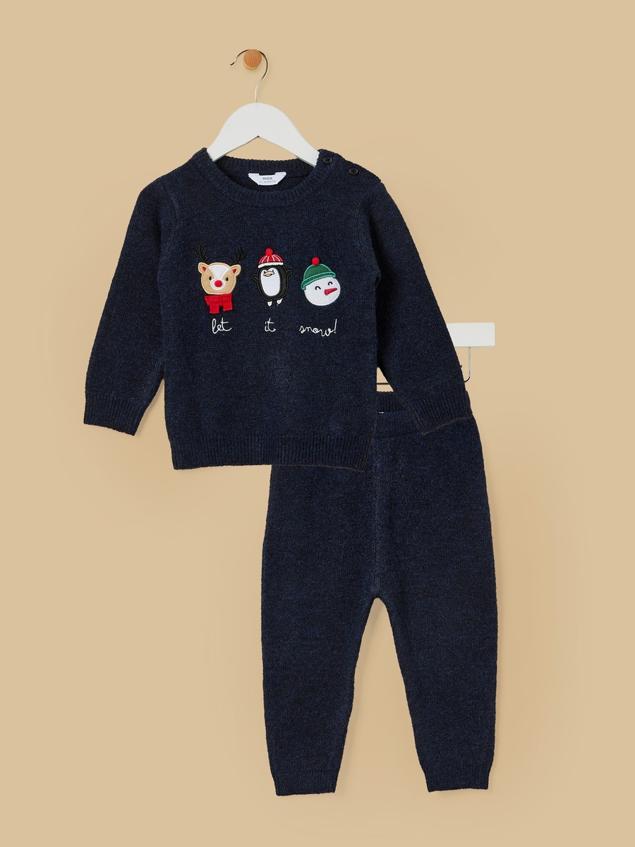 Snowman Applique Sweater and Pants Set