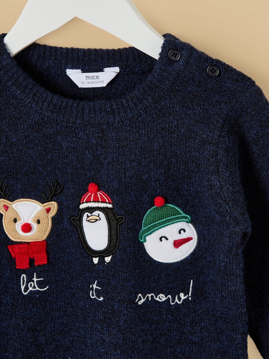 Snowman Applique Sweater and Pants Set
