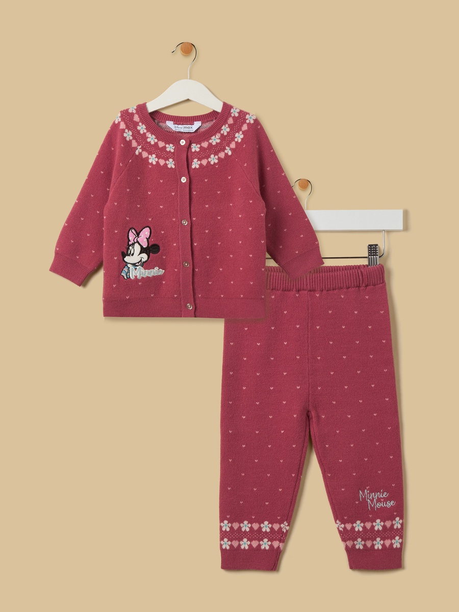 Minnie Mouse Embroidered Cardigan and Pant Set