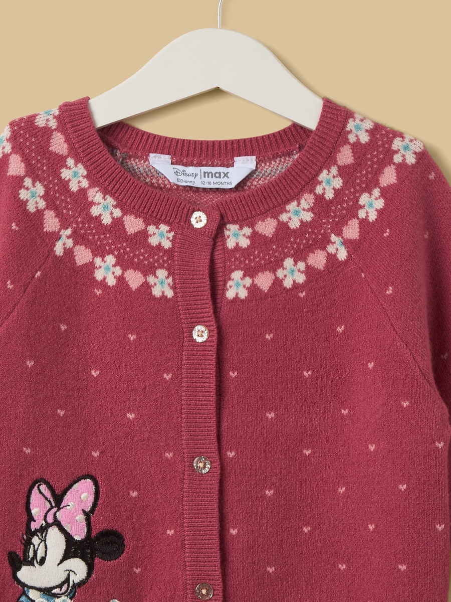 Minnie Mouse Embroidered Cardigan and Pant Set