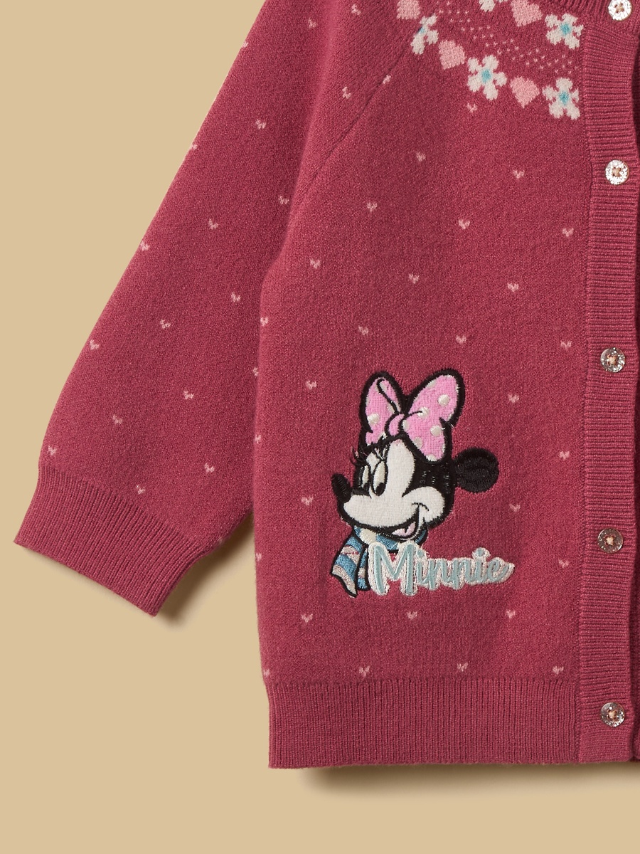 Minnie Mouse Embroidered Cardigan and Pant Set