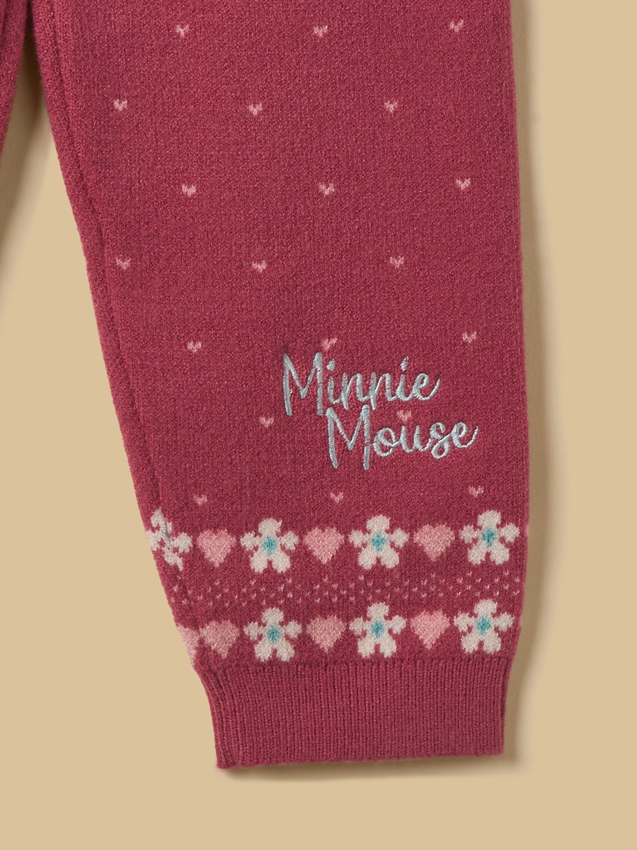 Minnie Mouse Embroidered Cardigan and Pant Set