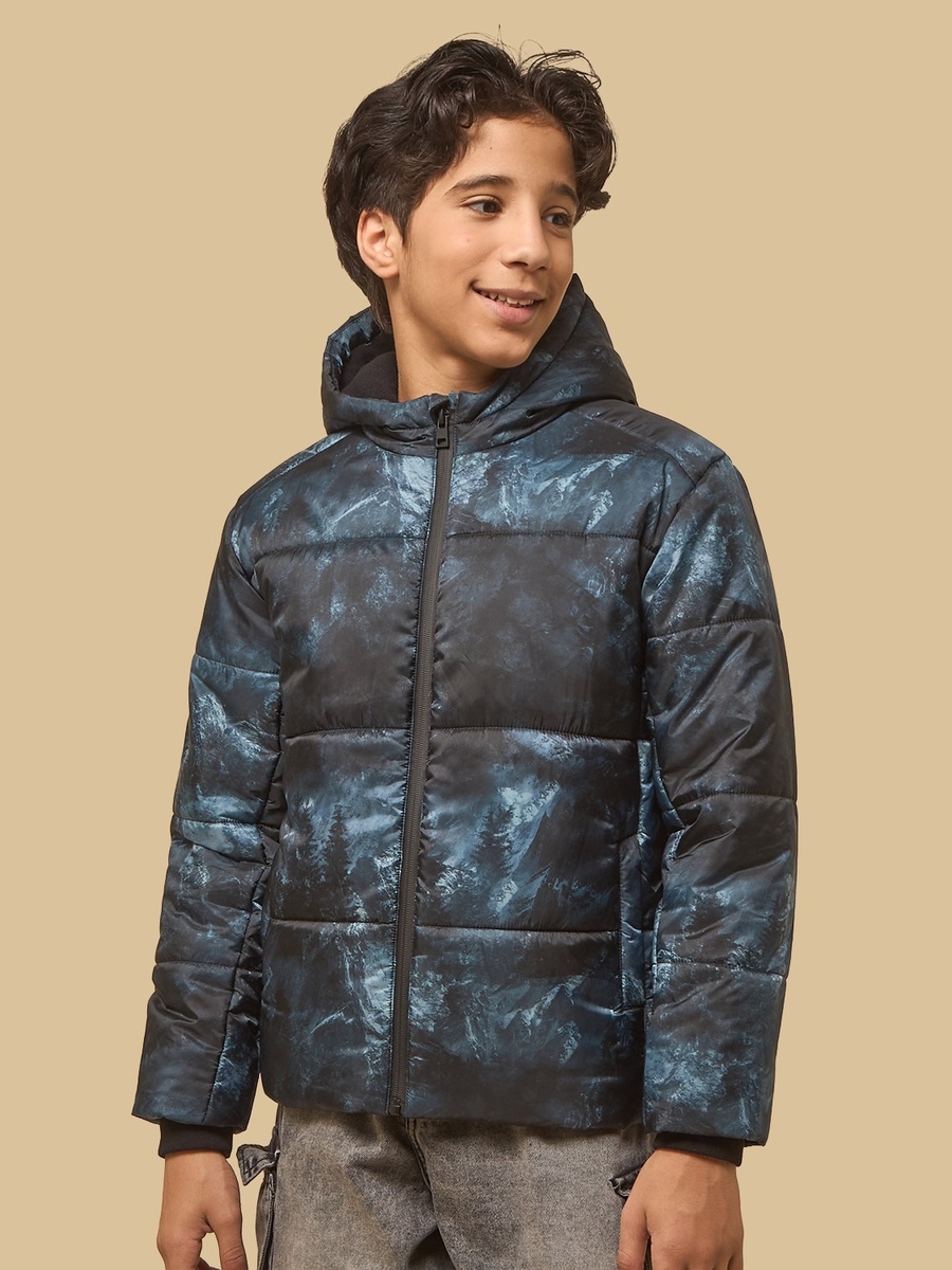 Landscape Print Hooded Jacket