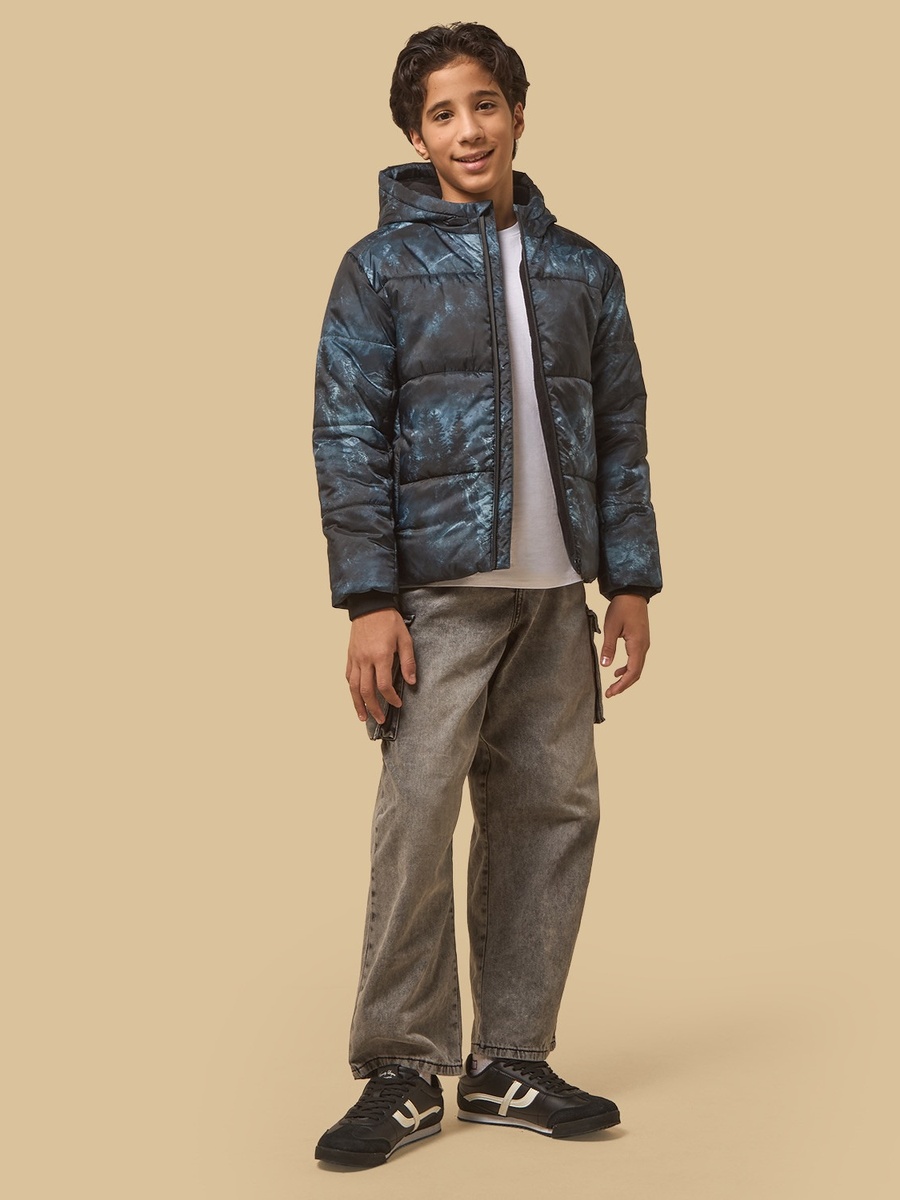 Landscape Print Hooded Jacket
