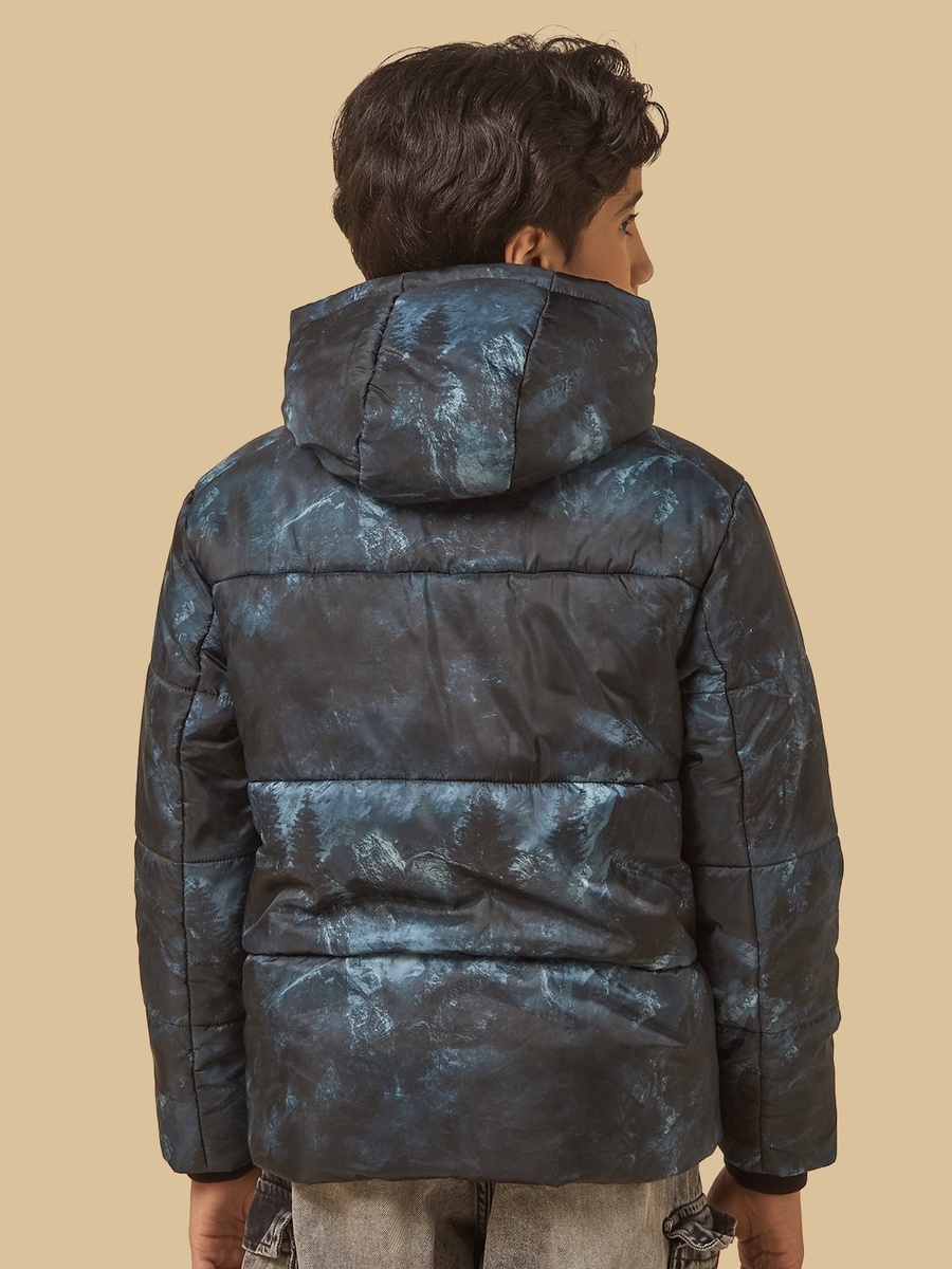 Landscape Print Hooded Jacket