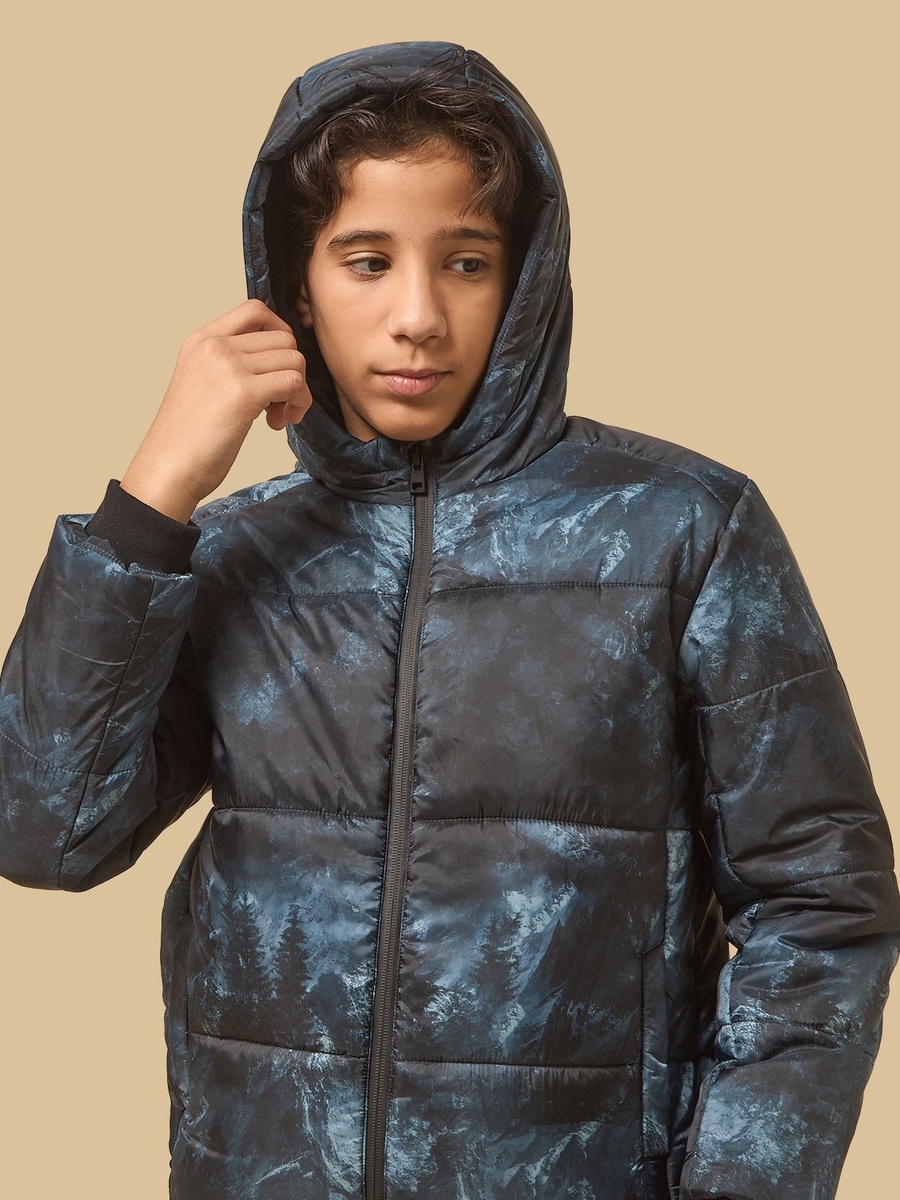Landscape Print Hooded Jacket