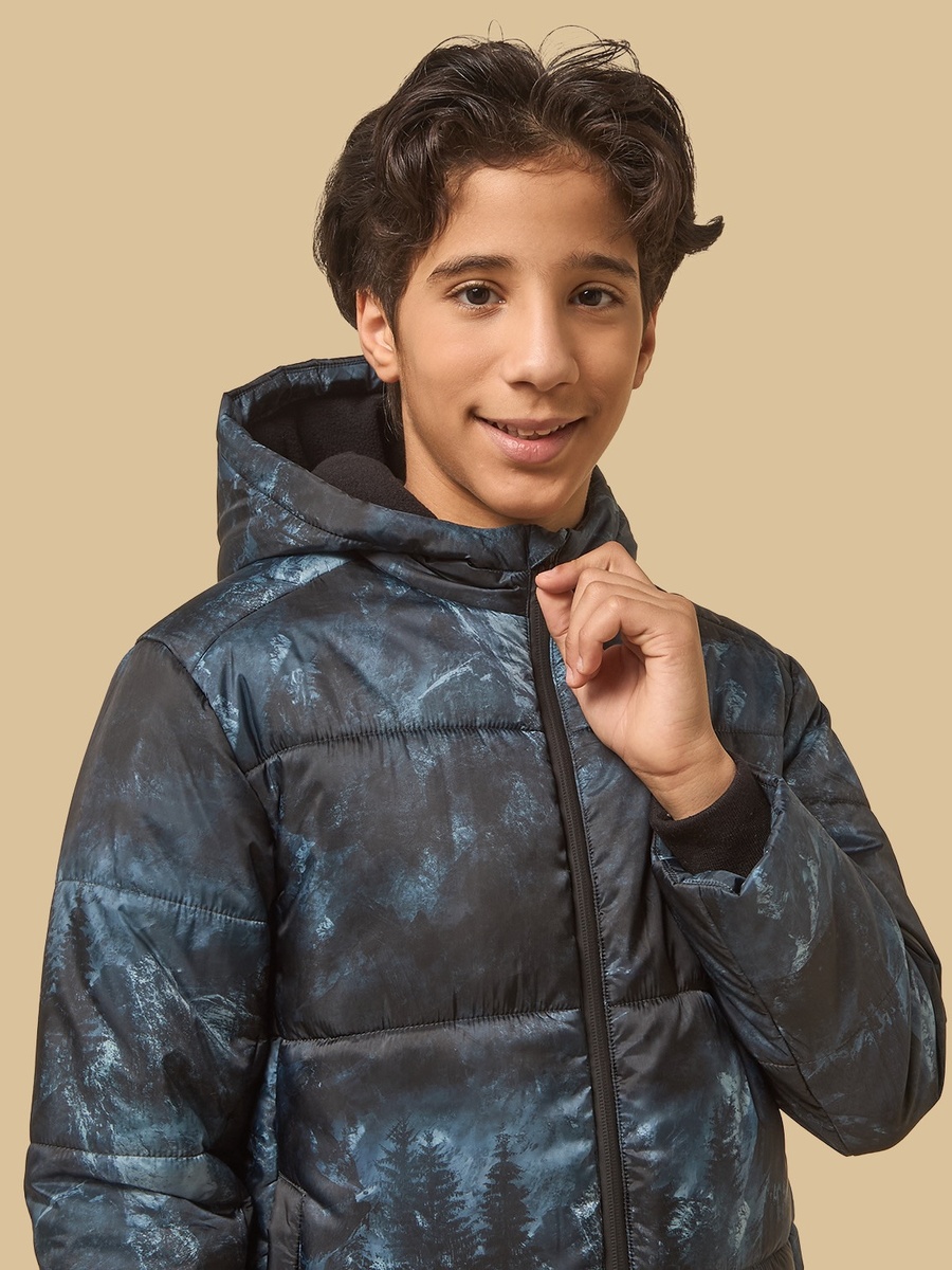 Landscape Print Hooded Jacket