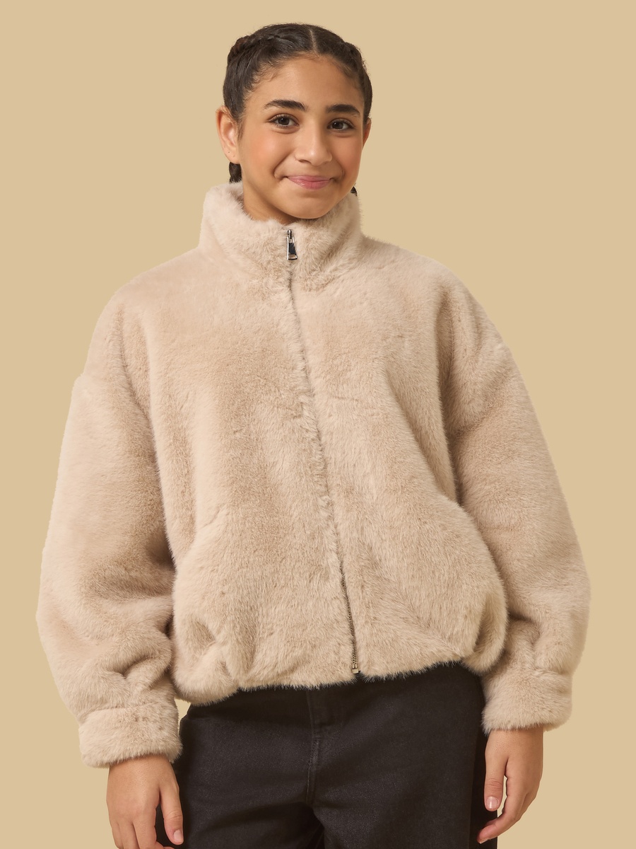 Plush High Neck Jacket