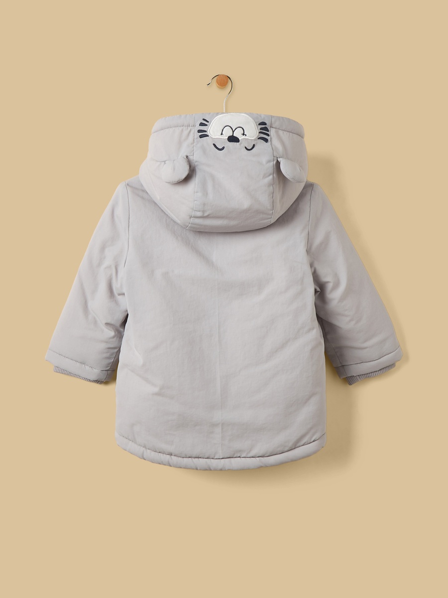 Bear Applique Hooded Parka