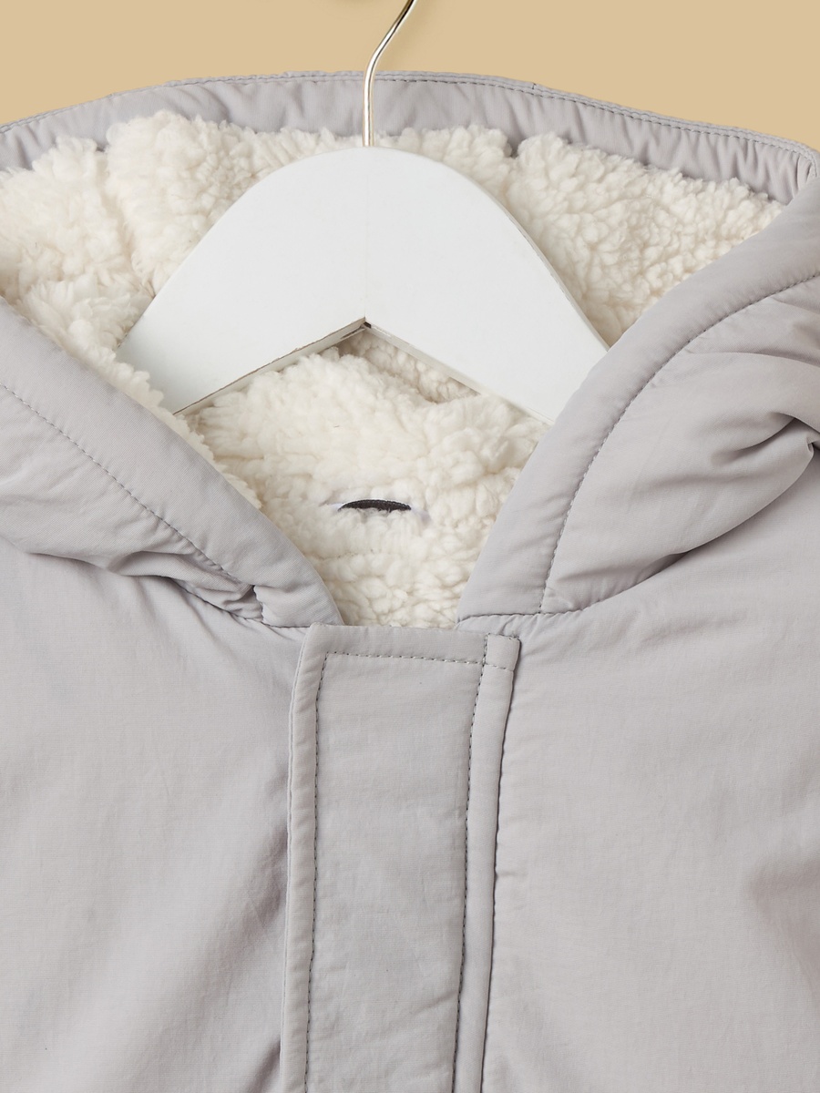 Bear Applique Hooded Parka