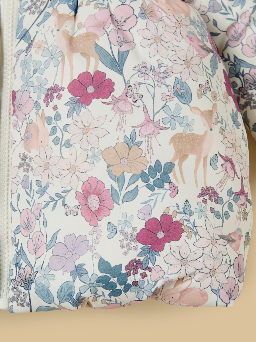 Floral Print Hooded Puffer Jacket