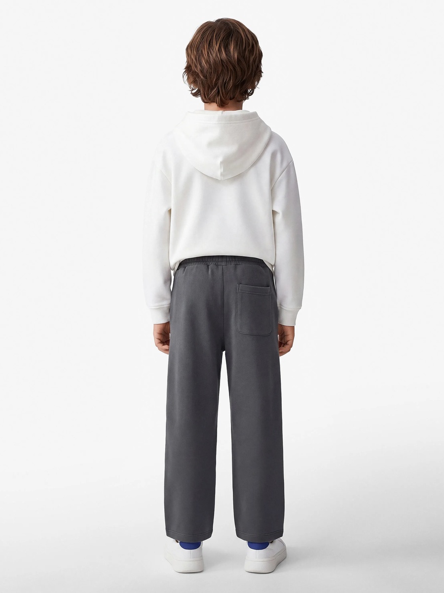 Boys Grey Cotton Joggers